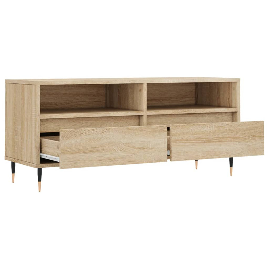 Tv-Meubel 100X34,5X44,5 Cm Bewerkt Hout Kleurig Sonoma eiken