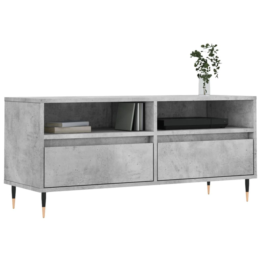 Tv-Meubel 00X34,5X44,5 Cm Bewerkt Hout Betongrijs