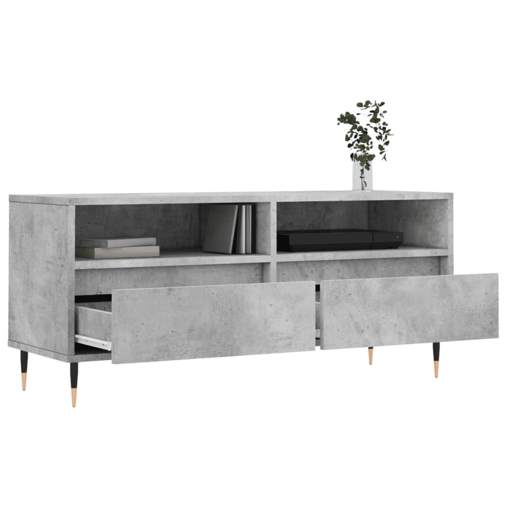 Tv-Meubel 00X34,5X44,5 Cm Bewerkt Hout Betongrijs