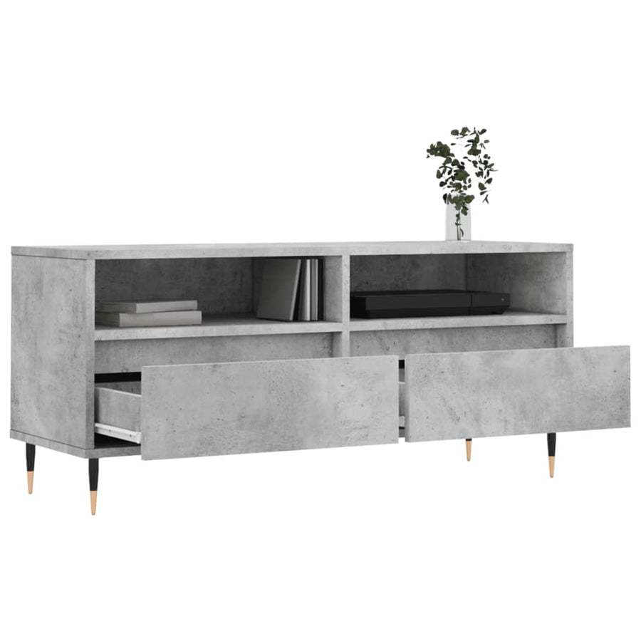 Tv-Meubel 00X34,5X44,5 Cm Bewerkt Hout Betongrijs