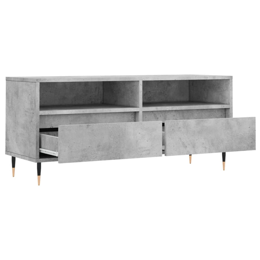 Tv-Meubel 00X34,5X44,5 Cm Bewerkt Hout Betongrijs