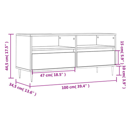 Tv-Meubel 00X34,5X44,5 Cm Bewerkt Hout Betongrijs
