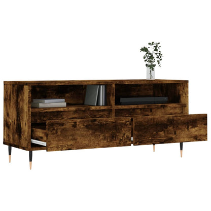 Tv-Meubel 100X34,5X44,5 Cm Bewerkt Hout Kleurig Gerookt eiken