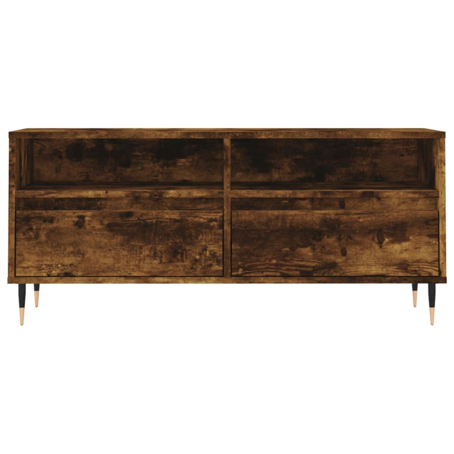 Tv-Meubel 100X34,5X44,5 Cm Bewerkt Hout Kleurig Gerookt eiken