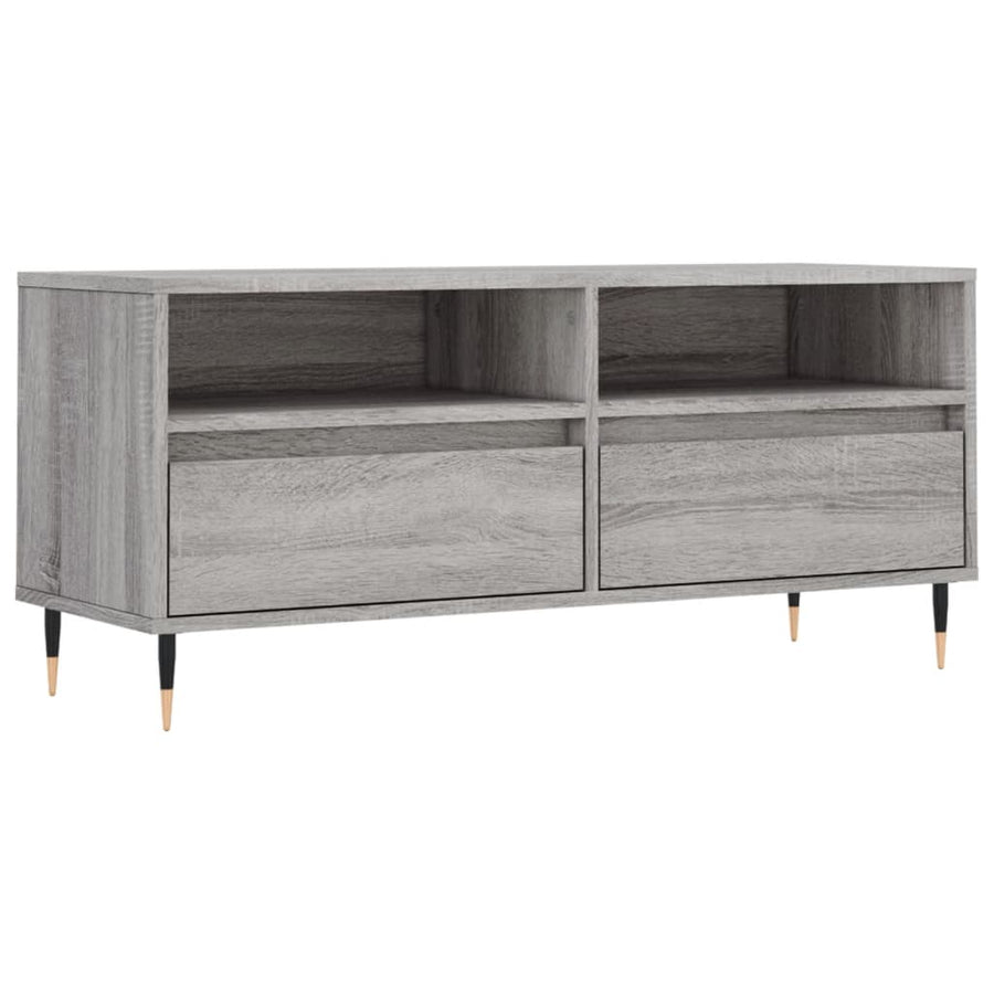 Tv-Meubel 00X34,5X44,5 Cm Bewerkt Hout Eikenkleur Grijs sonoma