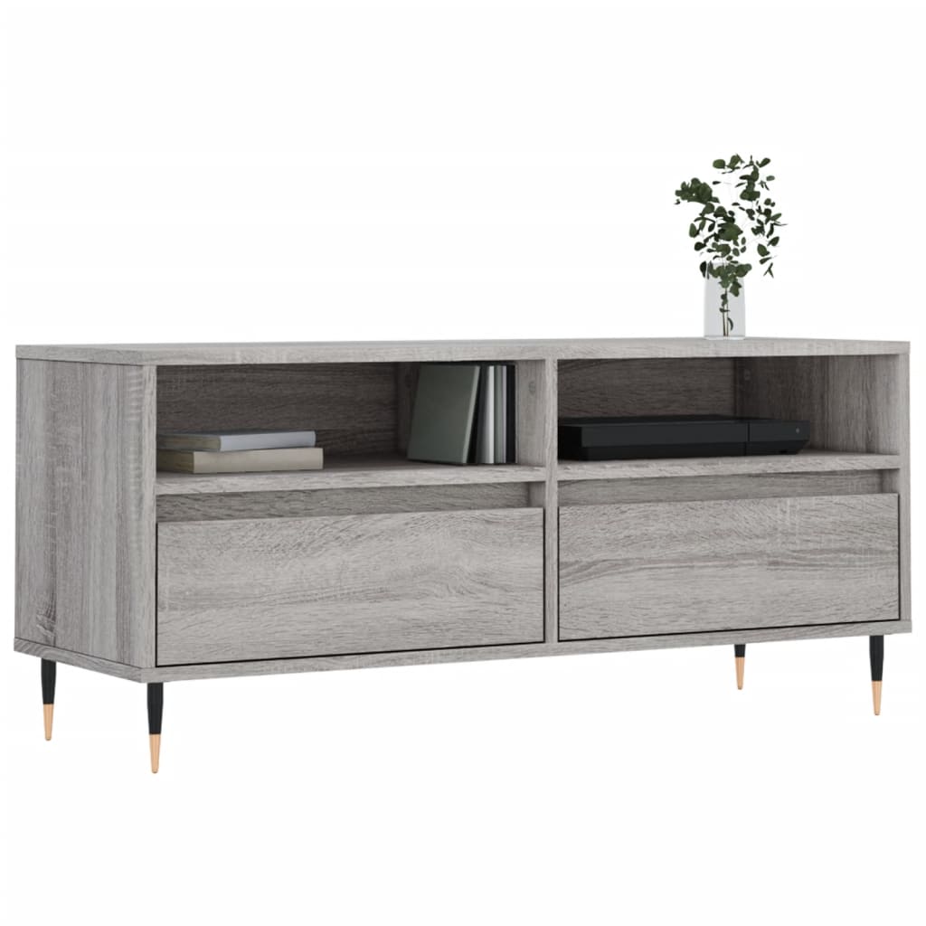 Tv-Meubel 00X34,5X44,5 Cm Bewerkt Hout Eikenkleur Grijs sonoma