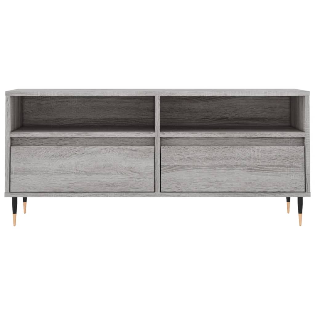 Tv-Meubel 00X34,5X44,5 Cm Bewerkt Hout Eikenkleur Grijs sonoma