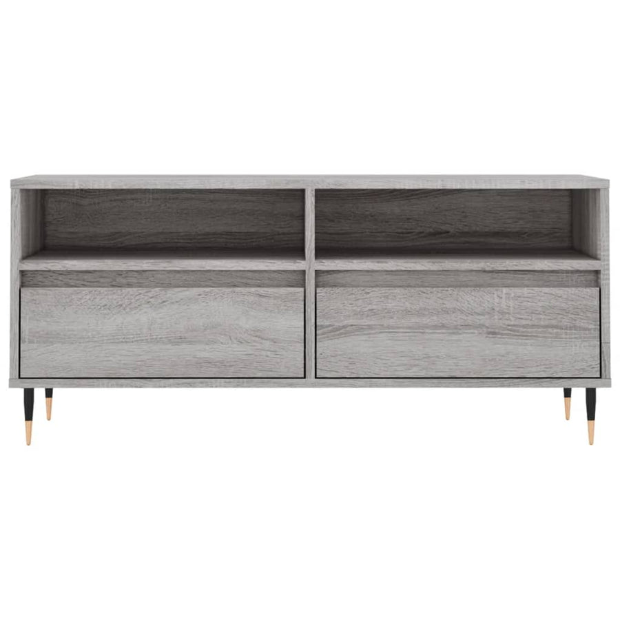 Tv-Meubel 00X34,5X44,5 Cm Bewerkt Hout Eikenkleur Grijs sonoma