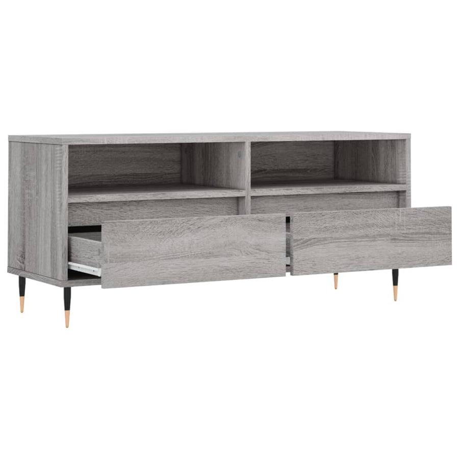 Tv-Meubel 00X34,5X44,5 Cm Bewerkt Hout Eikenkleur Grijs sonoma