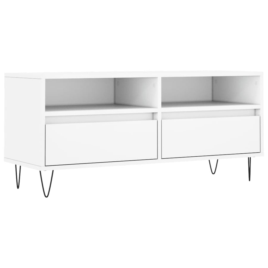 Tv-Meubel 00X34,5X44,5 Cm Bewerkt Hout Wit