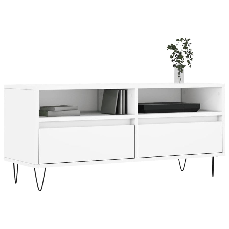 Tv-Meubel 00X34,5X44,5 Cm Bewerkt Hout Wit