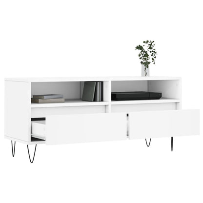 Tv-Meubel 00X34,5X44,5 Cm Bewerkt Hout Wit