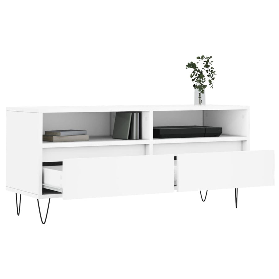 Tv-Meubel 00X34,5X44,5 Cm Bewerkt Hout Wit