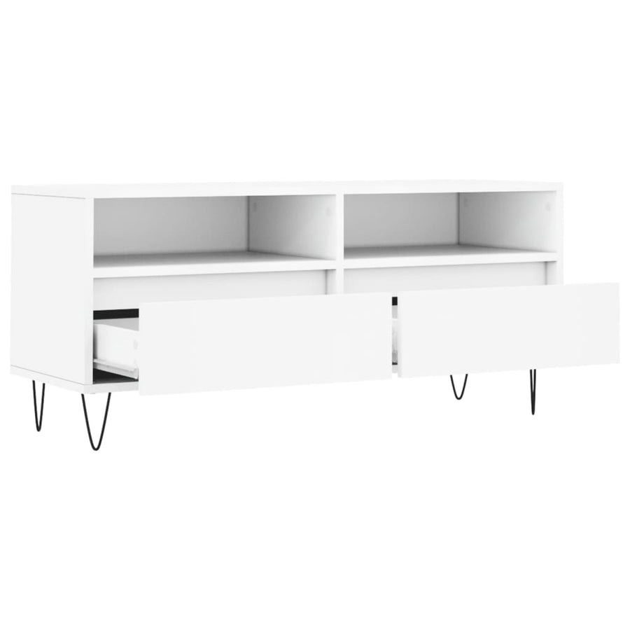 Tv-Meubel 00X34,5X44,5 Cm Bewerkt Hout Wit