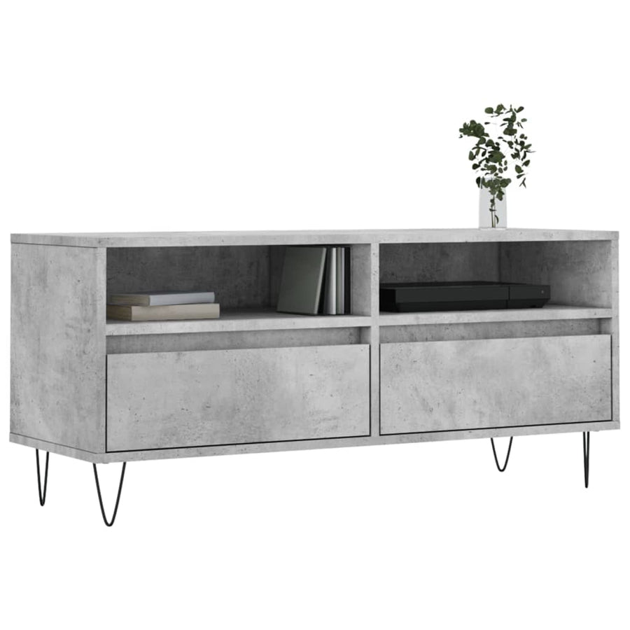 Tv-Meubel 00X34,5X44,5 Cm Bewerkt Hout Betongrijs