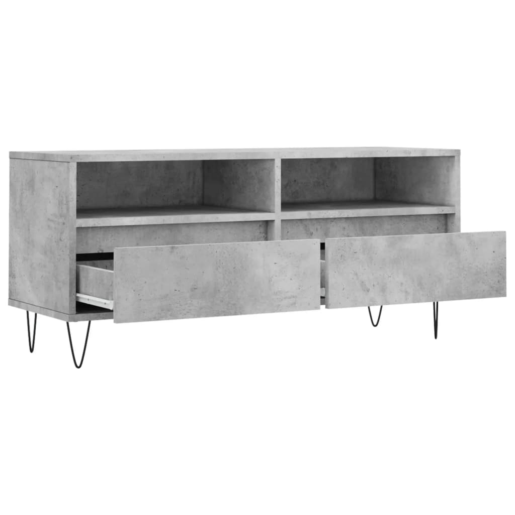 Tv-Meubel 00X34,5X44,5 Cm Bewerkt Hout Betongrijs