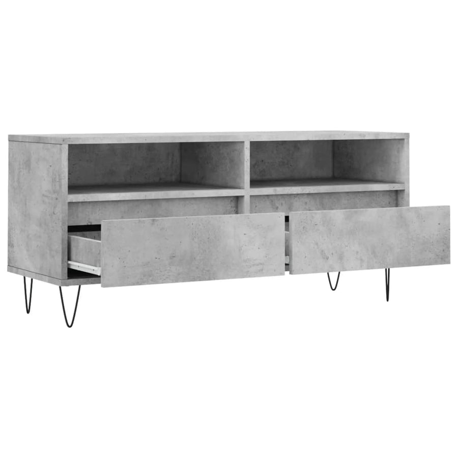 Tv-Meubel 00X34,5X44,5 Cm Bewerkt Hout Betongrijs