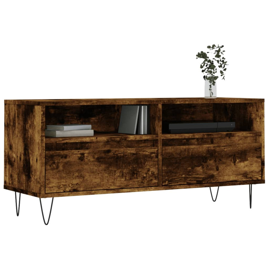 Tv-Meubel 00X34,5X44,5 Cm Bewerkt Hout Kleurig Gerookt eiken