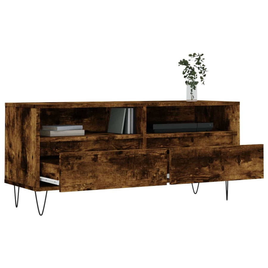 Tv-Meubel 00X34,5X44,5 Cm Bewerkt Hout Kleurig Gerookt eiken