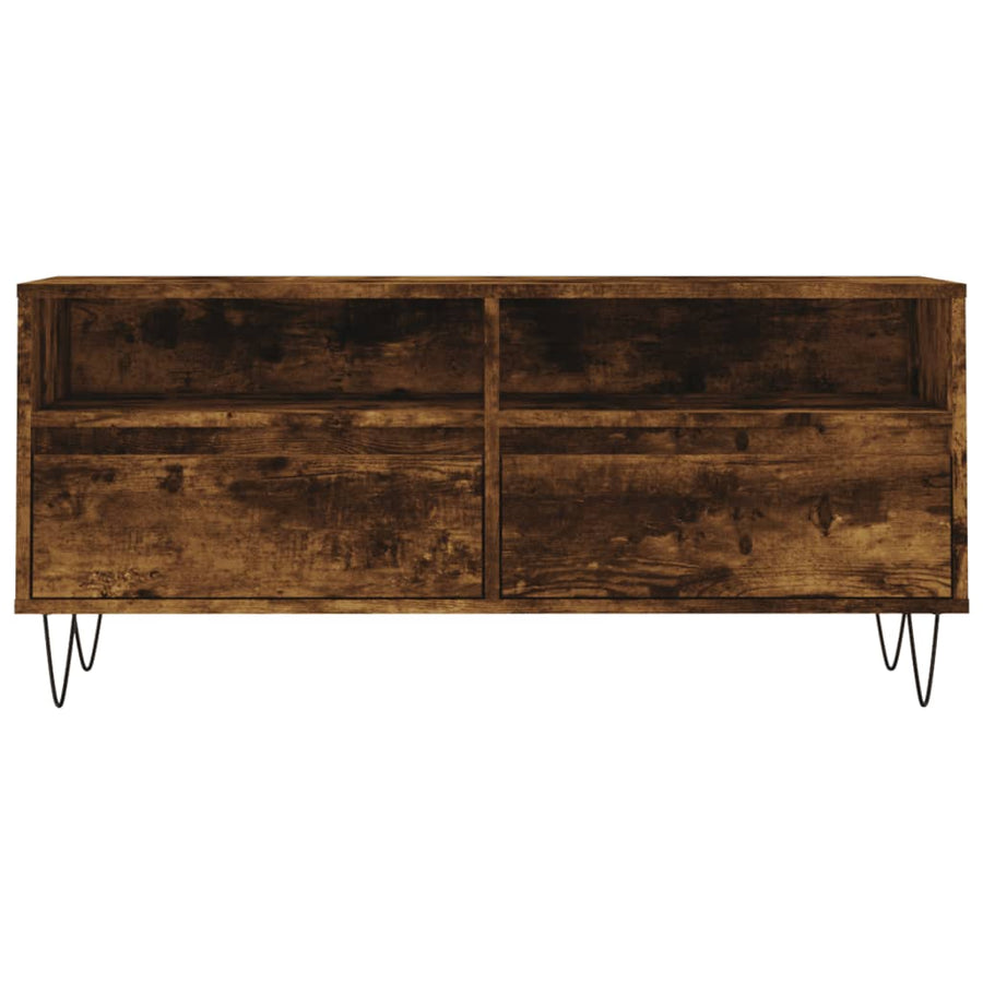 Tv-Meubel 00X34,5X44,5 Cm Bewerkt Hout Kleurig Gerookt eiken