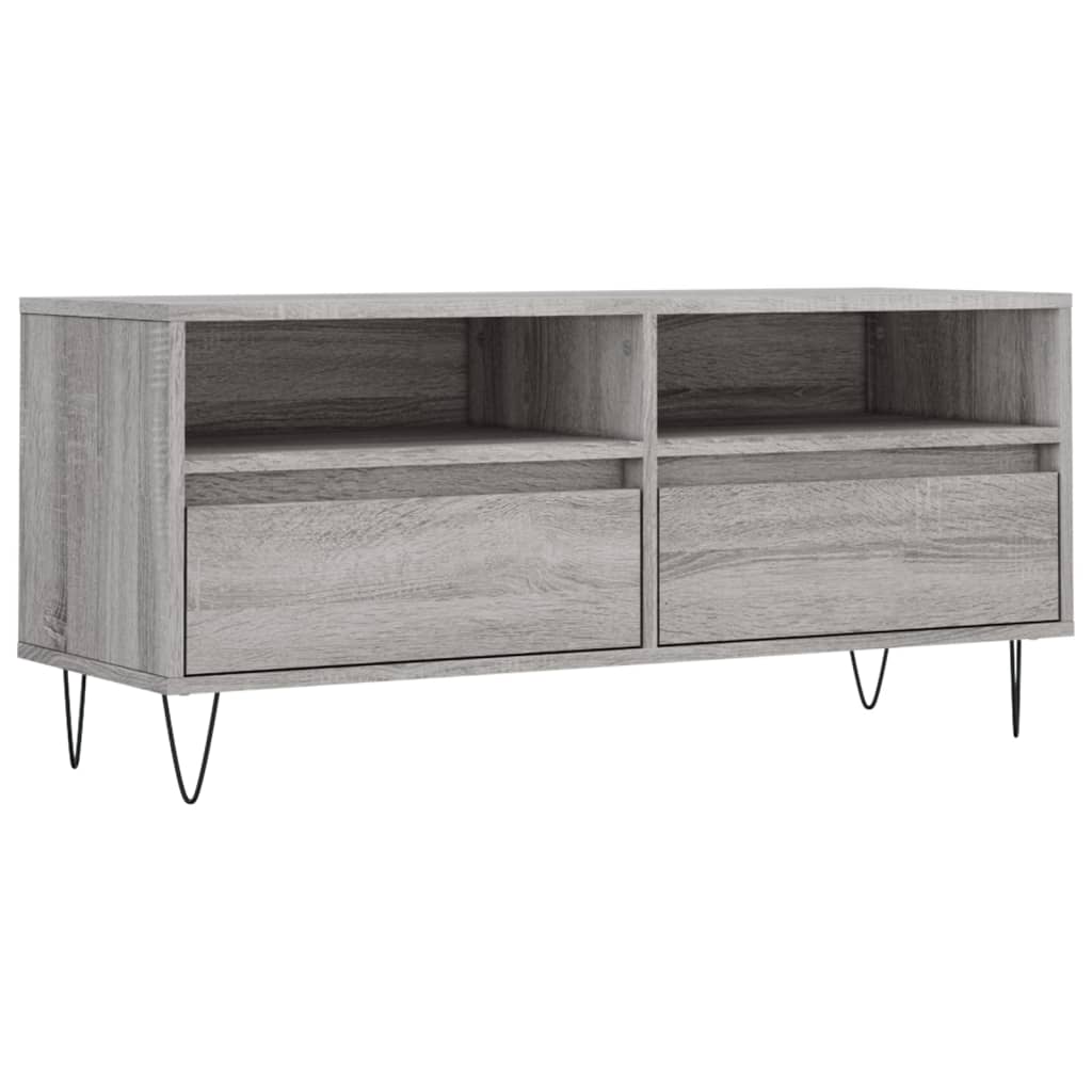 Tv-Meubel 00X34,5X44,5 Cm Bewerkt Hout Eikenkleur Grijs sonoma