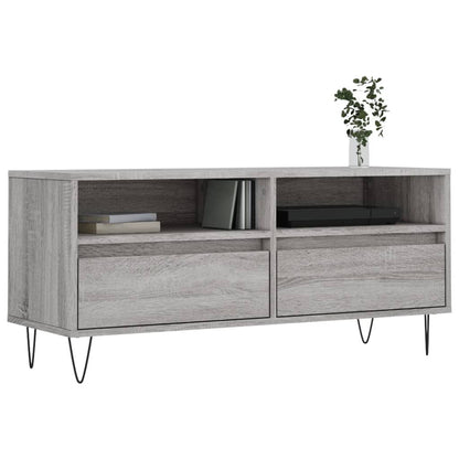 Tv-Meubel 00X34,5X44,5 Cm Bewerkt Hout Eikenkleur Grijs sonoma