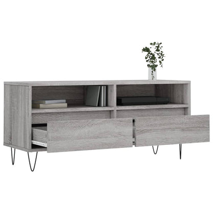 Tv-Meubel 00X34,5X44,5 Cm Bewerkt Hout Eikenkleur Grijs sonoma