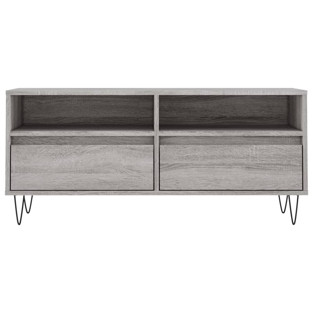 Tv-Meubel 00X34,5X44,5 Cm Bewerkt Hout Eikenkleur Grijs sonoma