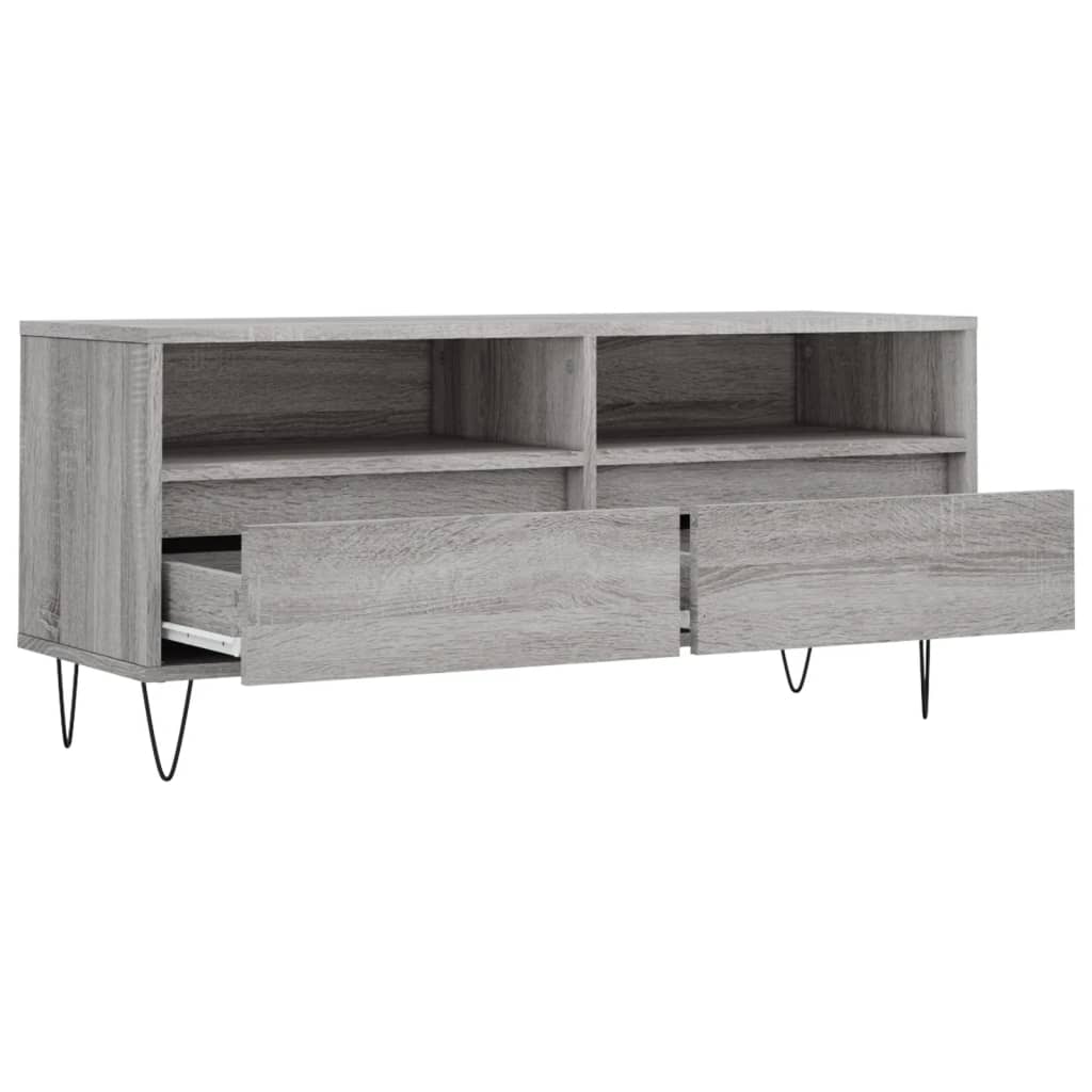 Tv-Meubel 00X34,5X44,5 Cm Bewerkt Hout Eikenkleur Grijs sonoma