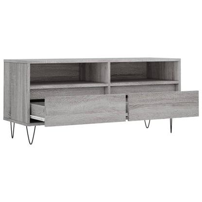 Tv-Meubel 00X34,5X44,5 Cm Bewerkt Hout Eikenkleur Grijs sonoma
