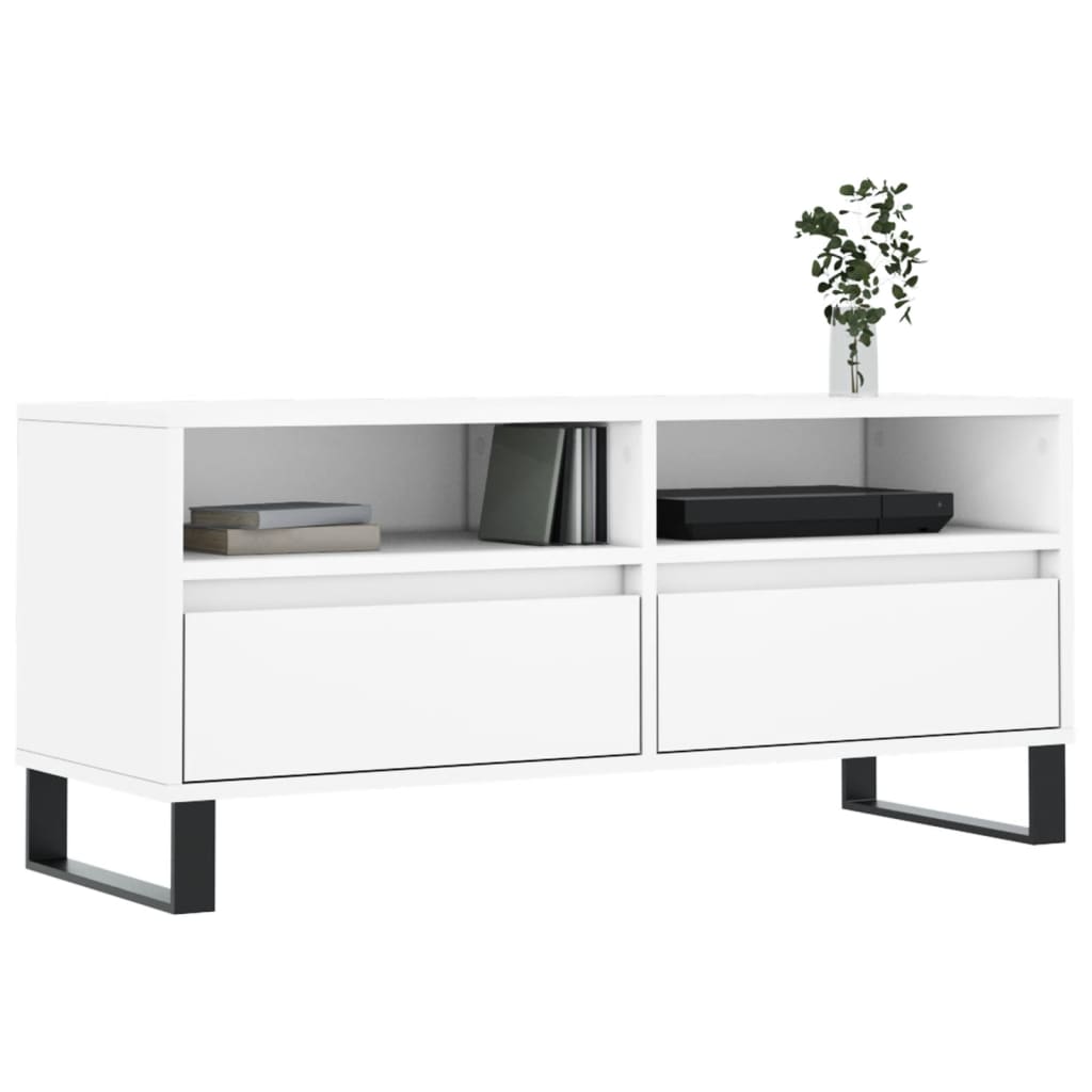 Tv-Meubel 00X34,5X44,5 Cm Bewerkt Hout Wit