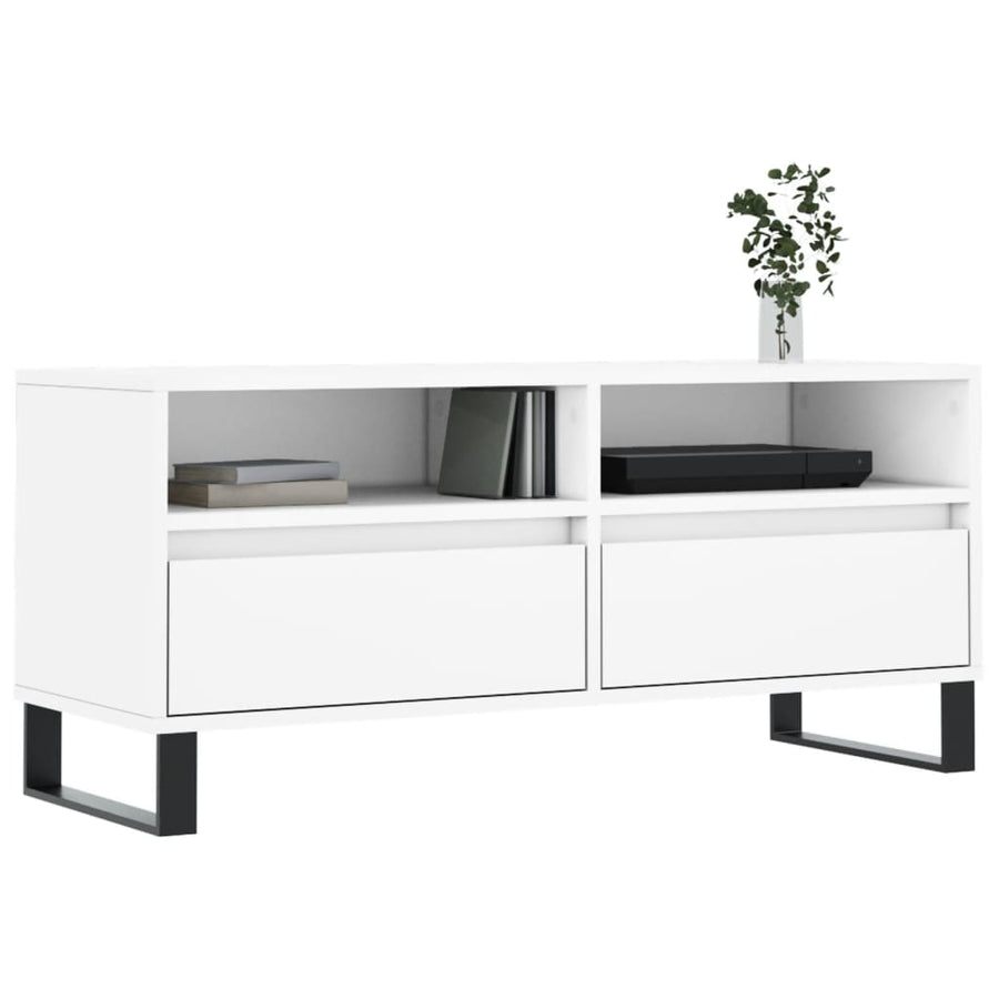 Tv-Meubel 00X34,5X44,5 Cm Bewerkt Hout Wit