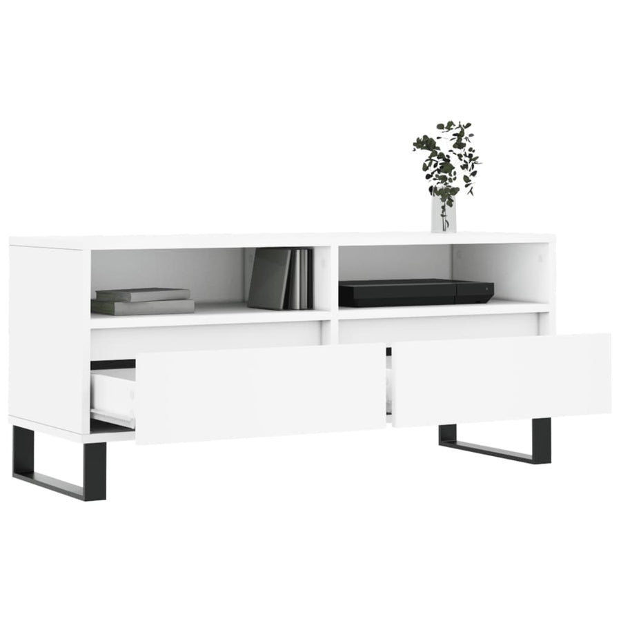 Tv-Meubel 00X34,5X44,5 Cm Bewerkt Hout Wit