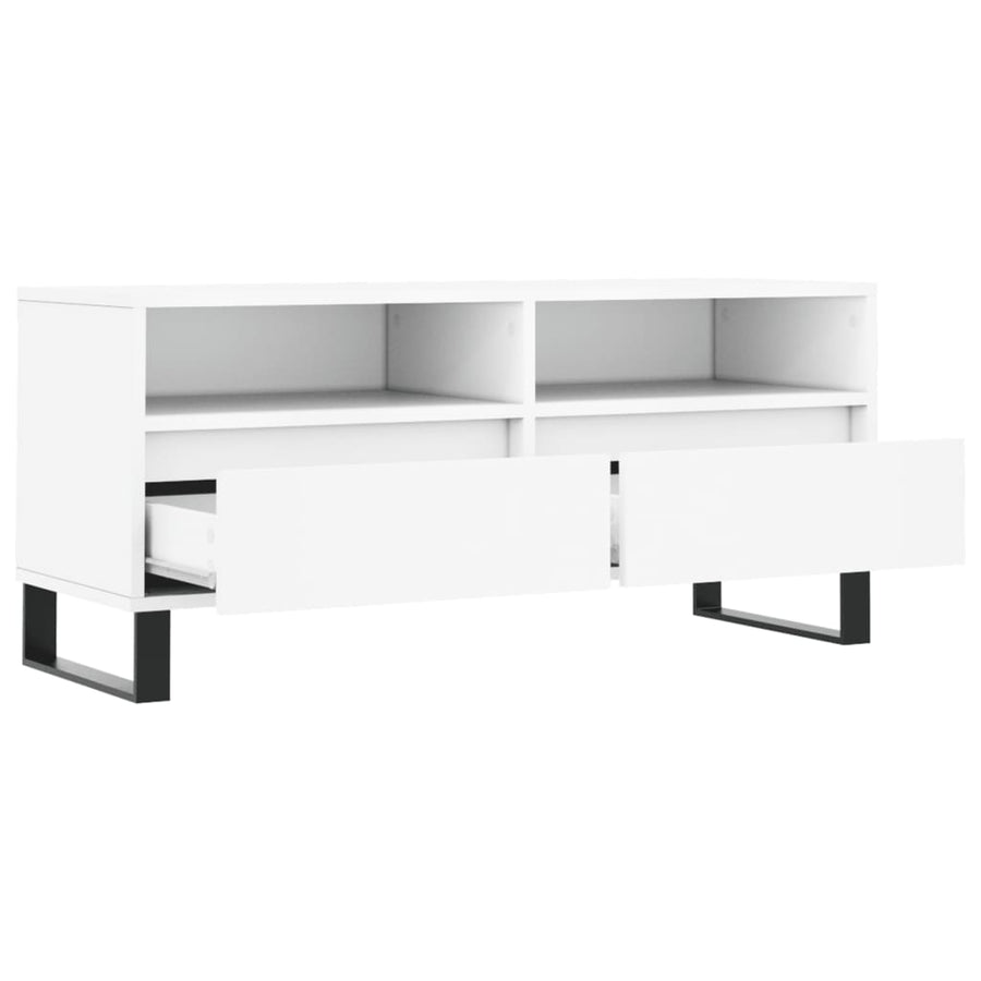 Tv-Meubel 00X34,5X44,5 Cm Bewerkt Hout Wit