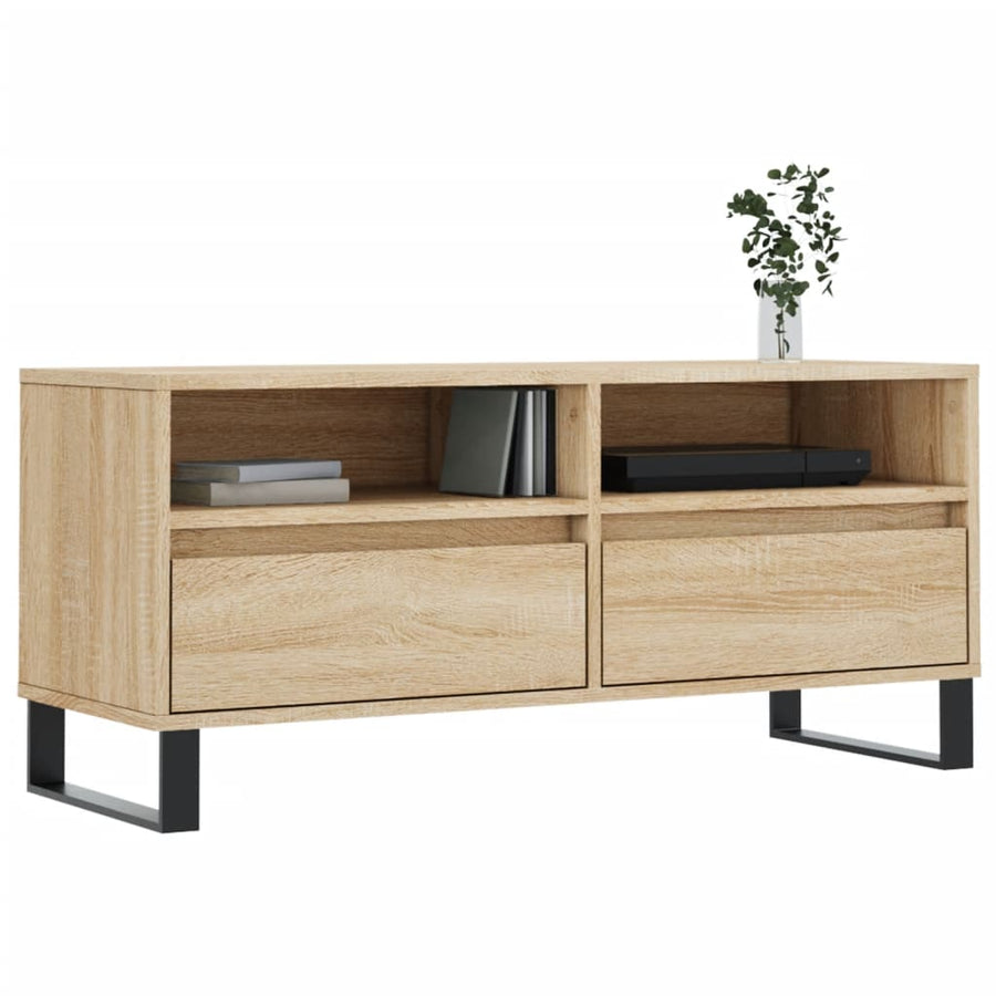 Tv-Meubel 00X34,5X44,5 Cm Bewerkt Hout Kleurig Sonoma eiken
