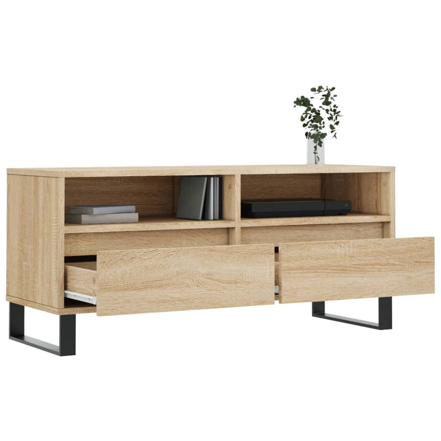 Tv-Meubel 00X34,5X44,5 Cm Bewerkt Hout Kleurig Sonoma eiken