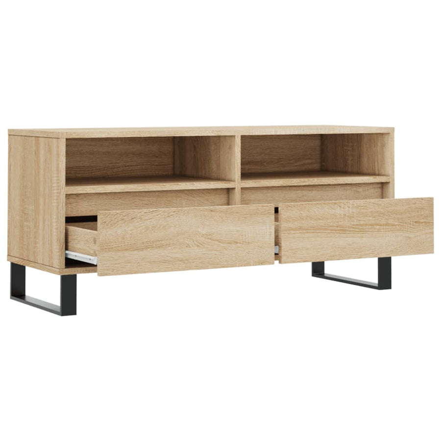 Tv-Meubel 00X34,5X44,5 Cm Bewerkt Hout Kleurig Sonoma eiken