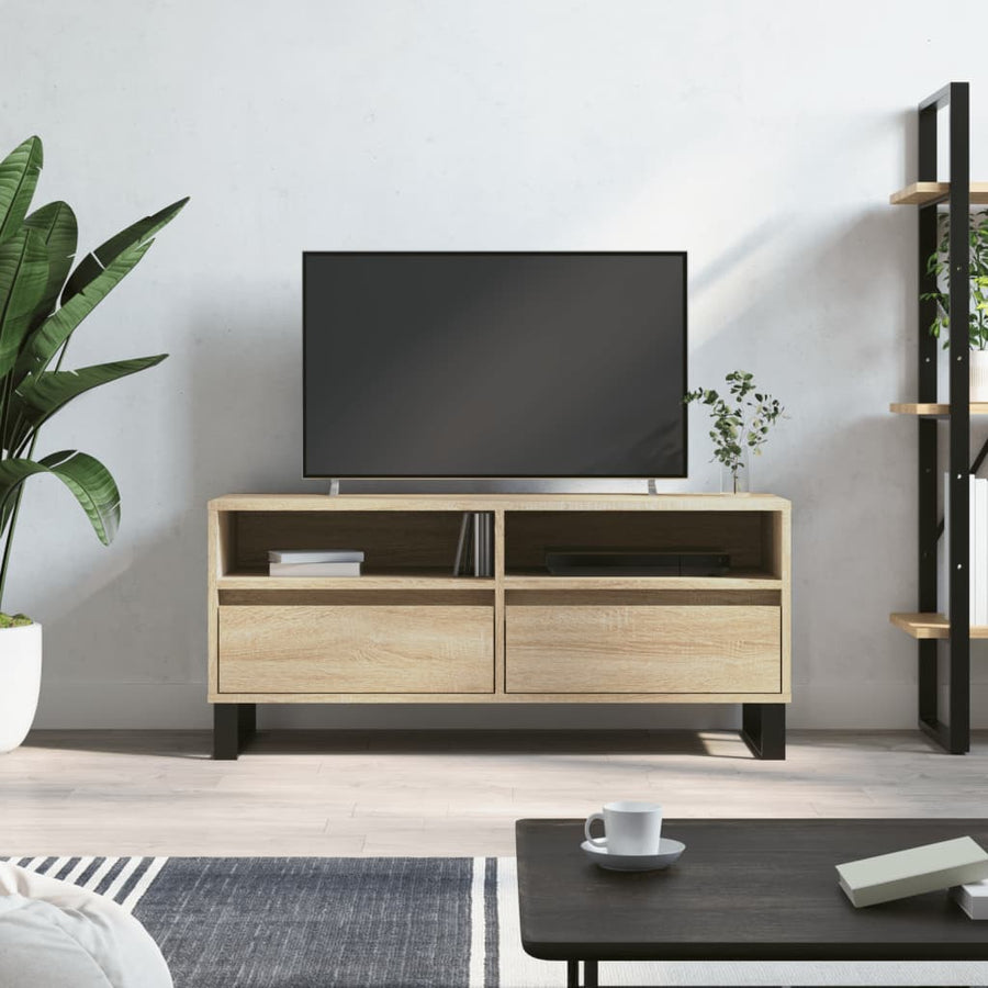 Tv-Meubel 00X34,5X44,5 Cm Bewerkt Hout Kleurig Sonoma eiken