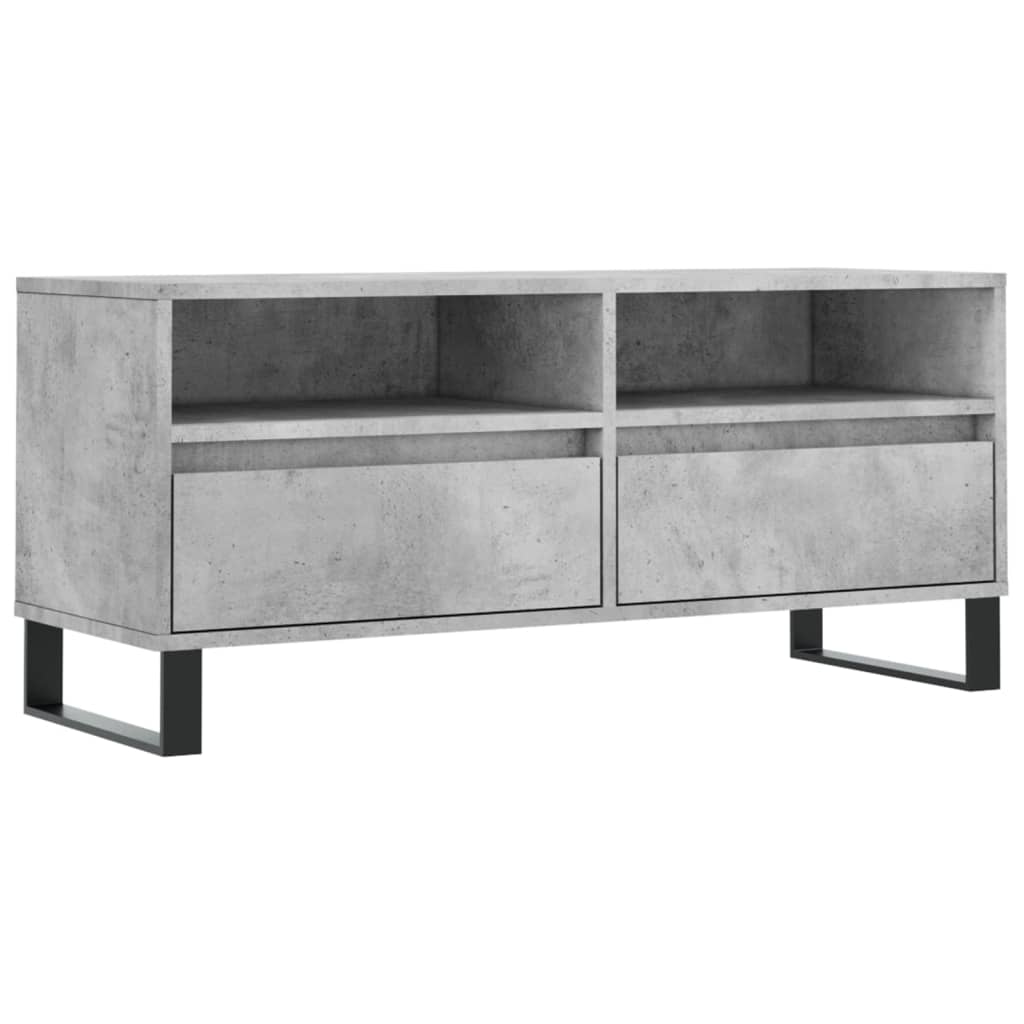 Tv-Meubel 100X34,5X44,5 Cm Bewerkt Hout Betongrijs