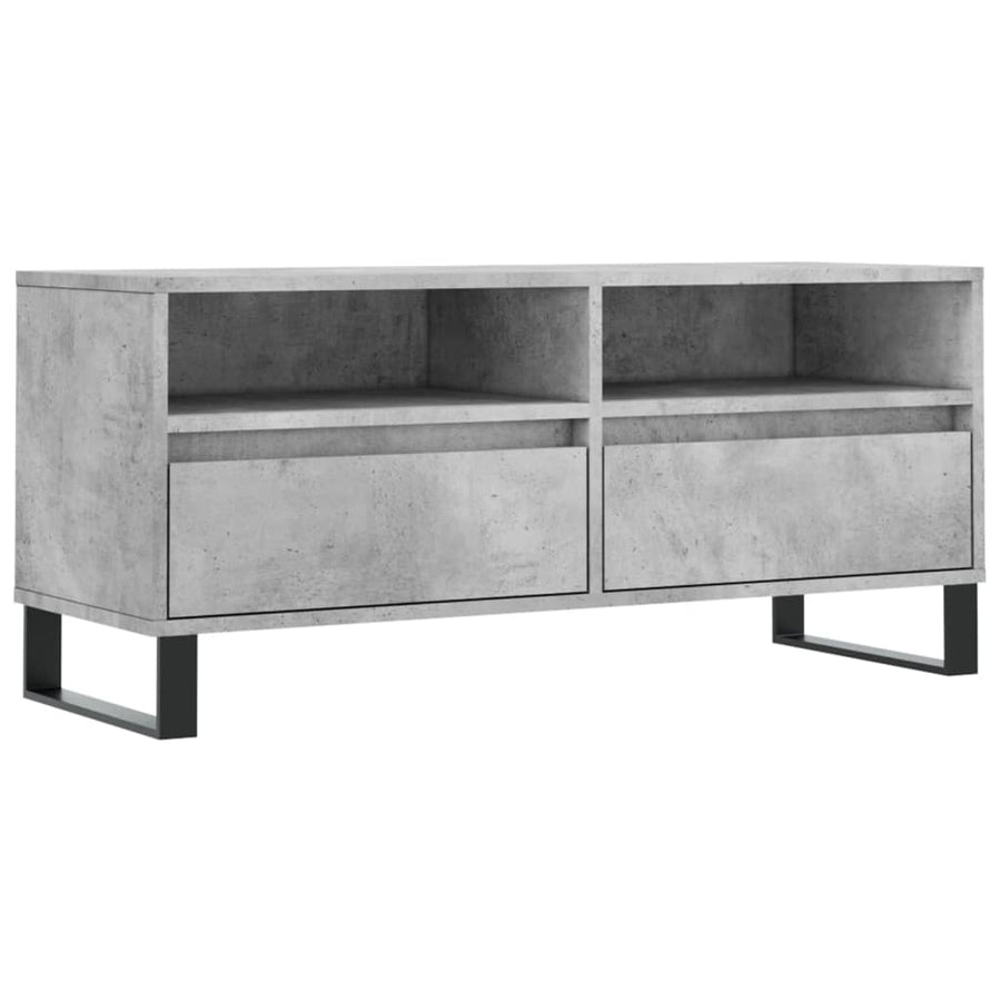 Tv-Meubel 100X34,5X44,5 Cm Bewerkt Hout Betongrijs