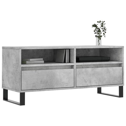 Tv-Meubel 100X34,5X44,5 Cm Bewerkt Hout Betongrijs
