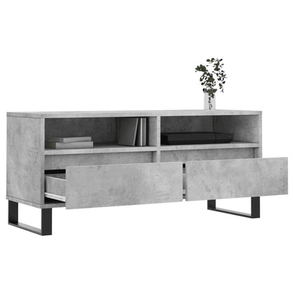 Tv-Meubel 100X34,5X44,5 Cm Bewerkt Hout Betongrijs