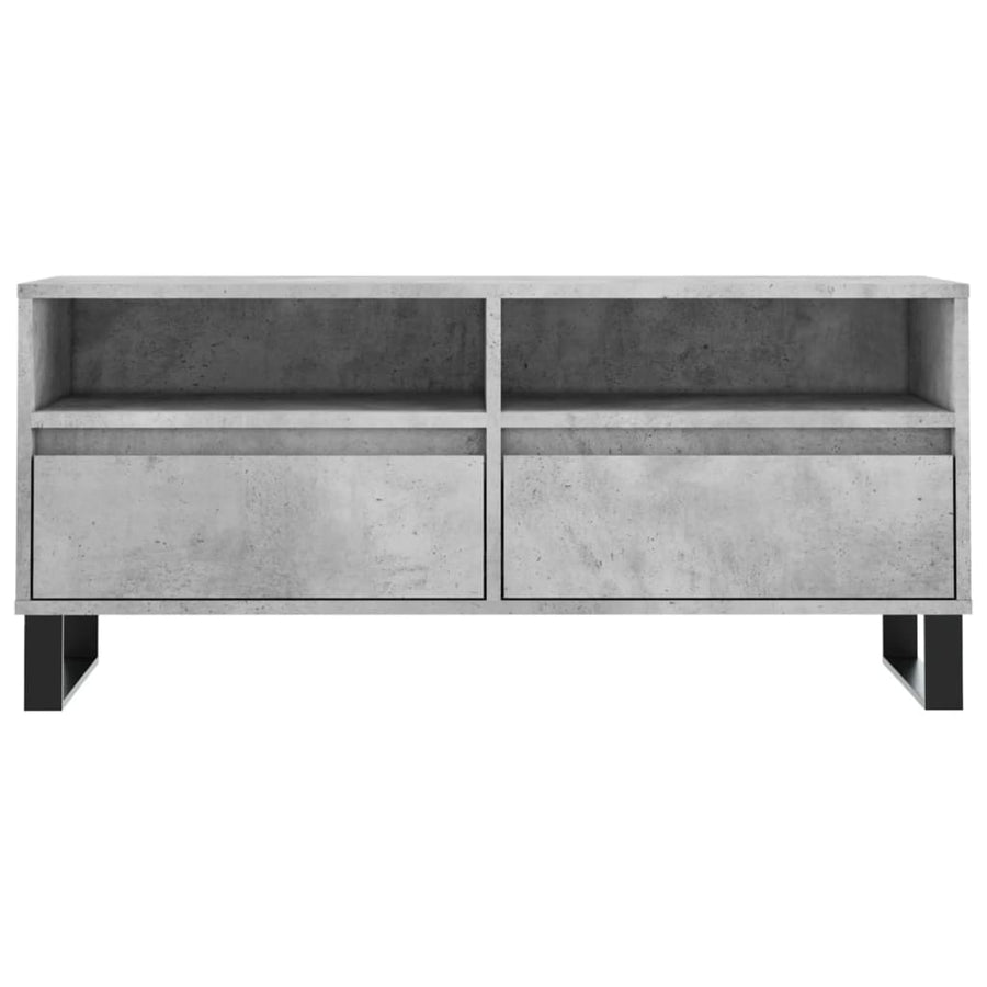 Tv-Meubel 100X34,5X44,5 Cm Bewerkt Hout Betongrijs