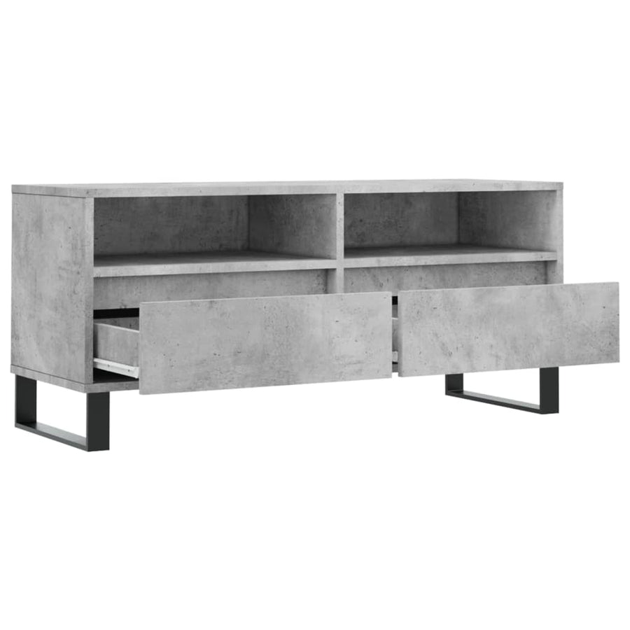Tv-Meubel 100X34,5X44,5 Cm Bewerkt Hout Betongrijs