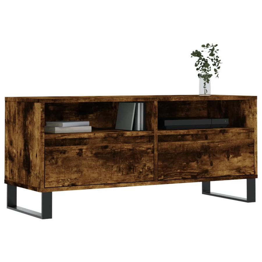 Tv-Meubel 00X34,5X44,5 Cm Bewerkt Hout Kleurig Gerookt eiken