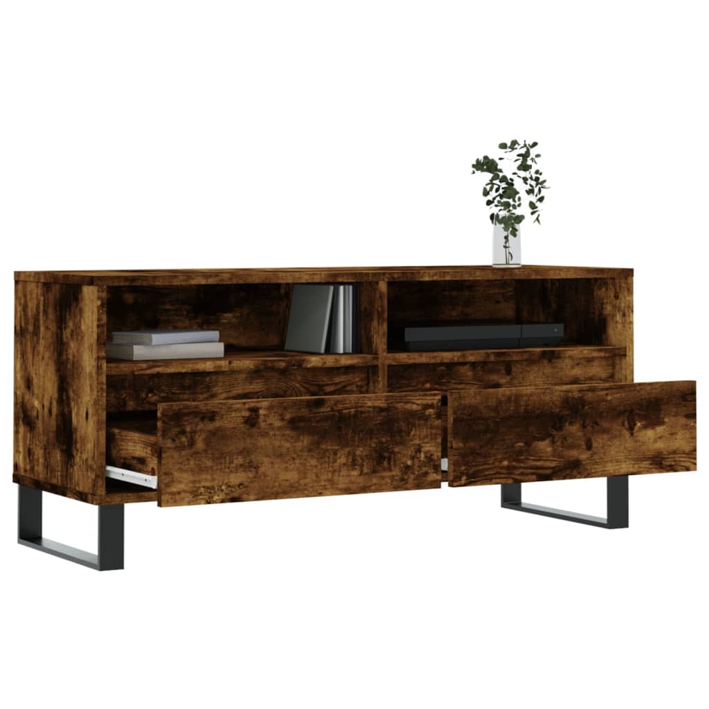 Tv-Meubel 00X34,5X44,5 Cm Bewerkt Hout Kleurig Gerookt eiken