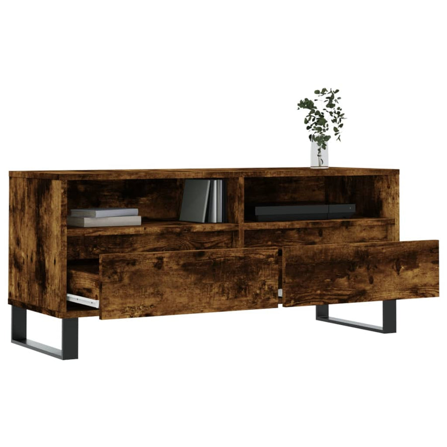 Tv-Meubel 00X34,5X44,5 Cm Bewerkt Hout Kleurig Gerookt eiken