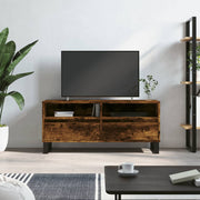 Tv-meubel 100x34,5x44,5 cm bewerkt hout gerookt eiken