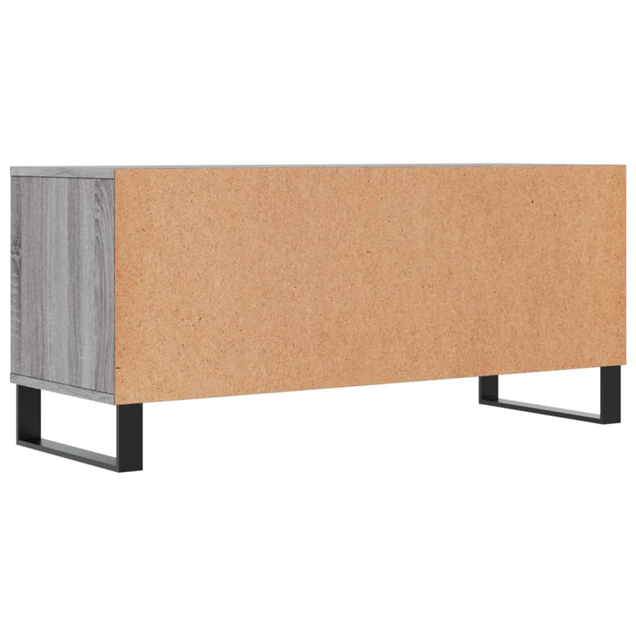 Tv-Meubel 100X34,5X44,5 Cm Bewerkt Hout Eikenkleur Grijs sonoma