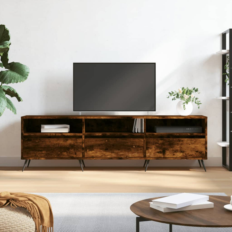 Tv-Meubel 50X30X44,5 Cm Bewerkt Hout Kleurig Gerookt eiken